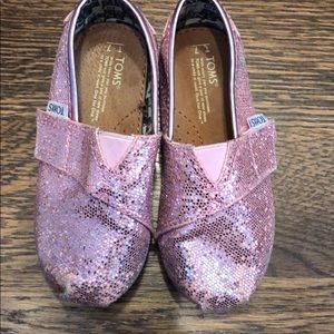 Toms pink glitter classics